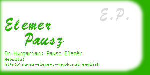 elemer pausz business card